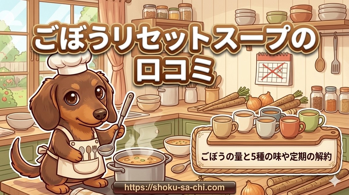 【ごぼうリセットスープの口コミ】ごぼうの量と5種の味や定期の解約