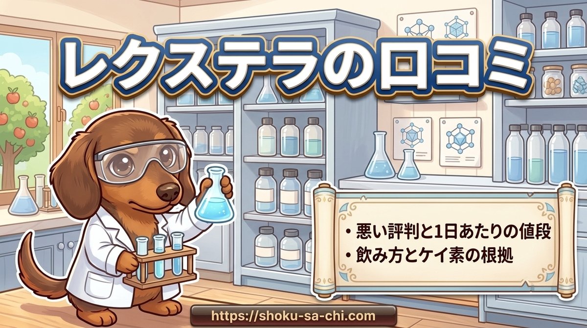 【レクステラの口コミ】悪い評判と1日あたりの値段や飲み方とケイ素の根拠